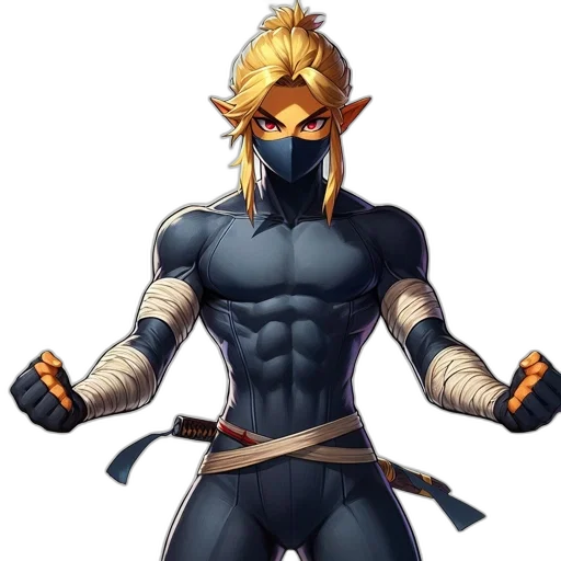 mask, sword, concept art, fantasy art, pixel art, comic book art, dark, golden transparent PNG cut-out