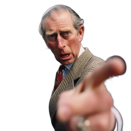 crown, staff, hat, jacket, older, man, stern, expression transparent PNG cut-out