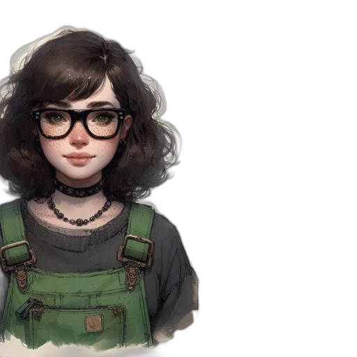 face, dress, staff, fantasy art, concept art, photorealistic, cartoon, dark transparent PNG cut-out