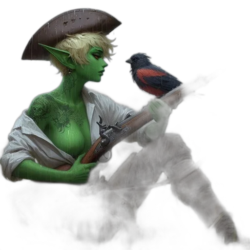 staff, creature, hat, mask, fantasy art, concept art, watercolor, photorealistic transparent PNG cut-out