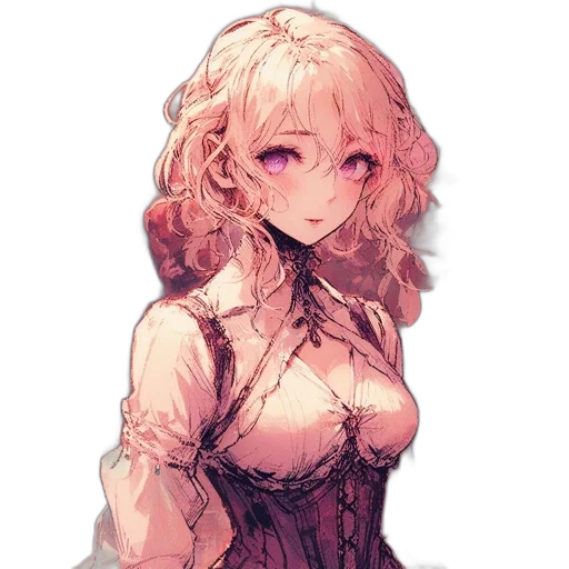 dress, crown, staff, flower, fantasy art, pixel art, anime, concept art transparent PNG cut-out