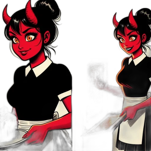 concept art, fantasy art, comic book art, anime, red, dark, monochrome, character transparent PNG cut-out