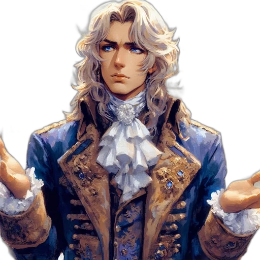 jacket, staff, face, crown, fantasy art, concept art, pixel art, oil painting transparent PNG cut-out