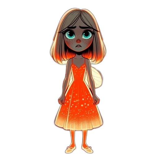 dress, creature, staff, hair, cartoon, concept art, pixel art, fantasy art transparent PNG cut-out