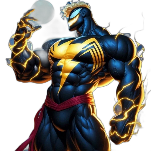 robot, comic book art, concept art, fantasy art, cartoon, muscular, figure, black transparent PNG cut-out