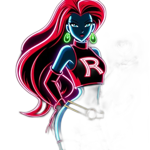 robot, concept art, cartoon, pixel art, 3d render, neon lights, neon, red transparent PNG cut-out