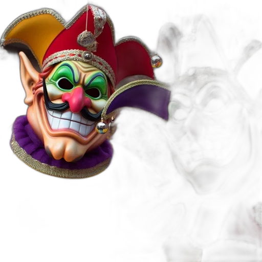 mask, crown, face, staff, 3d render, concept art, photorealistic, fantasy art transparent PNG cut-out