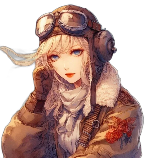 jacket, face, weapon, hat, anime, concept art, fantasy art, cyberpunk transparent PNG cut-out