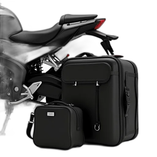 black, two, piece, motorcycle, luggage, matching, accessories transparent PNG cut-out