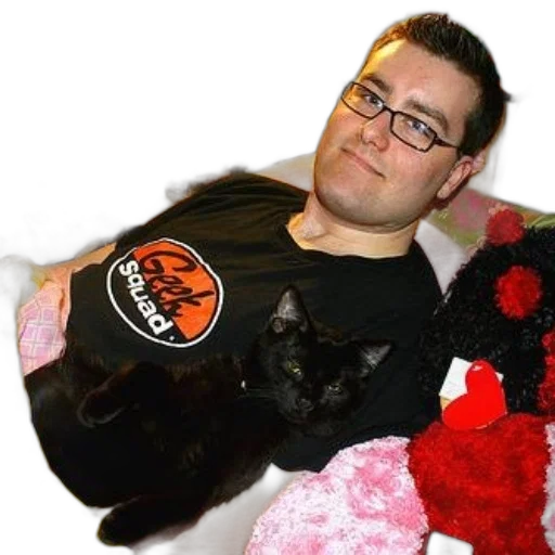 animal, creature, man, wearing, black, shirt, word, geek transparent PNG cut-out