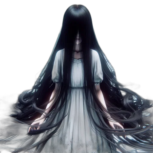 dress, hair, creature, mask, concept art, fantasy art, anime, photorealistic transparent PNG cut-out