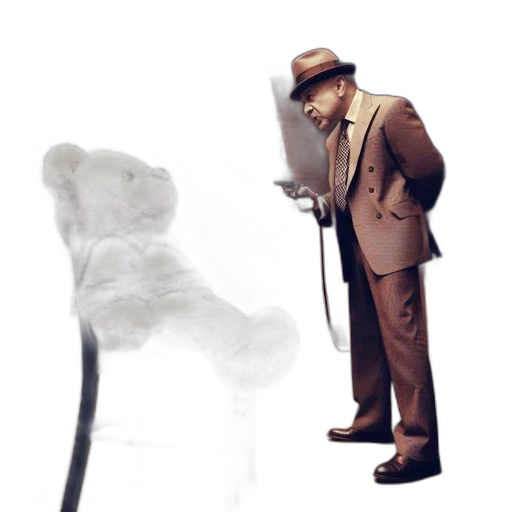 staff, hat, umbrella, animal, concept art, photorealistic, 3d render, fog transparent PNG cut-out