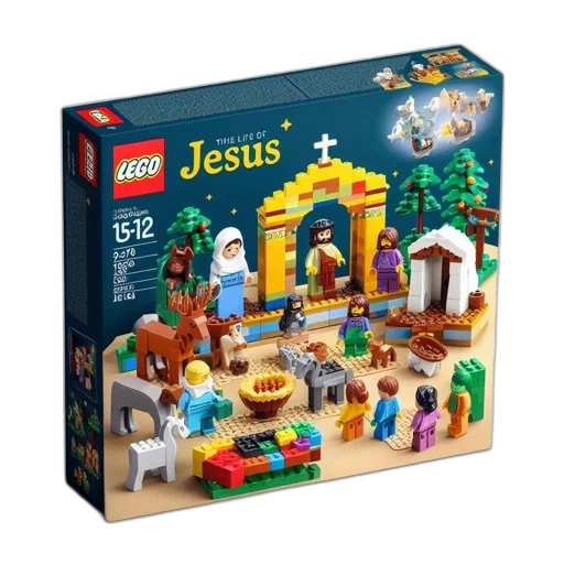 nativity, scene, featuring, life, jesus, depicted, through, lego transparent PNG cut-out