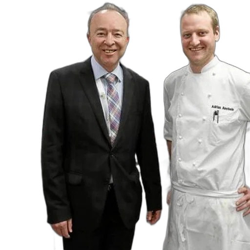 staff, food, two, men, stand, kitchen, one, wearing transparent PNG cut-out