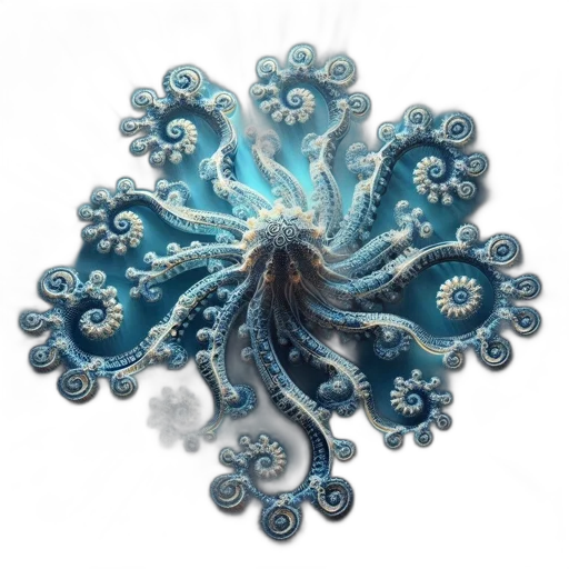 jewelry, crown, flower, staff, 3d render, photorealistic, underwater, blue transparent PNG cut-out