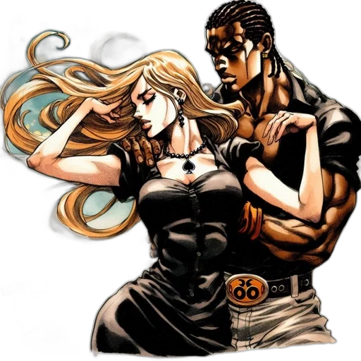 comic book art, concept art, cartoon, anime, fire, two, animated, characters transparent PNG cut-out