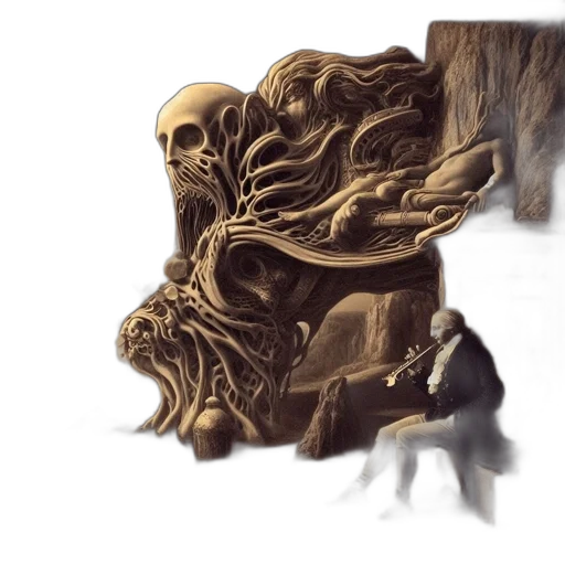 creature, mask, dragon, crown, concept art, fantasy art, 3d render, photorealistic transparent PNG cut-out