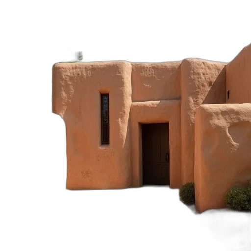 building, 3d render, photorealistic, concept art, earth tones, adobe, wall, near transparent PNG cut-out