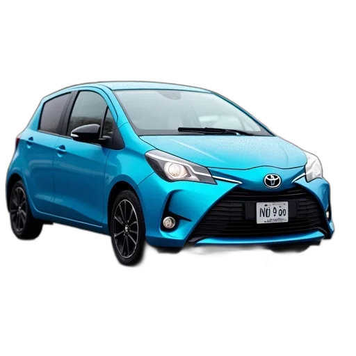 car, 3d render, photorealistic, blue, compact, parked, lot, other transparent PNG cut-out