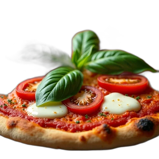 food, photorealistic, 3d render, rustic, italian, pizza, topped, fresh transparent PNG cut-out