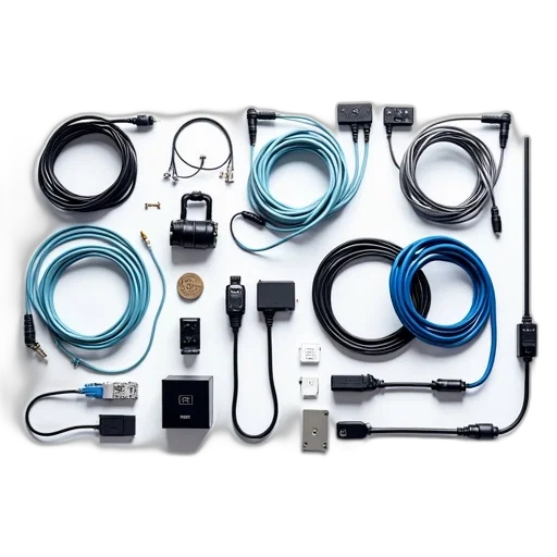 jewelry, staff, monochrome, blue, collection, various, electronic, cables transparent PNG cut-out