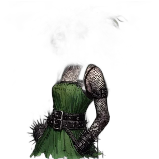 dress, mask, crown, staff, concept art, fantasy art, watercolor, comic book art transparent PNG cut-out