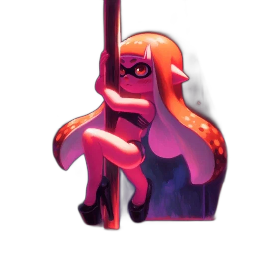 staff, weapon, creature, umbrella, concept art, pixel art, vaporwave, watercolor transparent PNG cut-out
