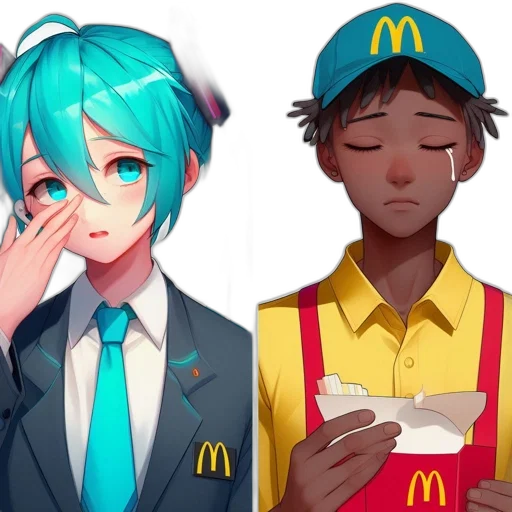 food, concept art, anime, vaporwave, pixel art, blue, colorful, pastel transparent PNG cut-out