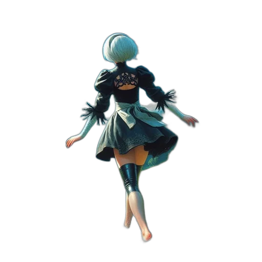 dress, robot, creature, hat, concept art, 3d render, pixel art, fantasy art transparent PNG cut-out