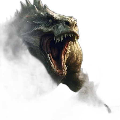 dragon, creature, animal, face, concept art, fantasy art, photorealistic, 3d render transparent PNG cut-out