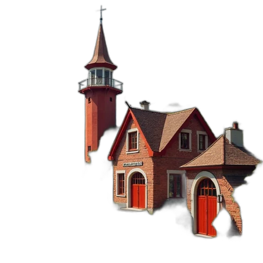 building, 3d render, concept art, photorealistic, watercolor, city street, quaint, village transparent PNG cut-out