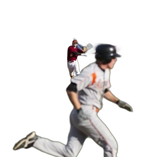 baseball, player, gray, uniform, running, field, while, another transparent PNG cut-out