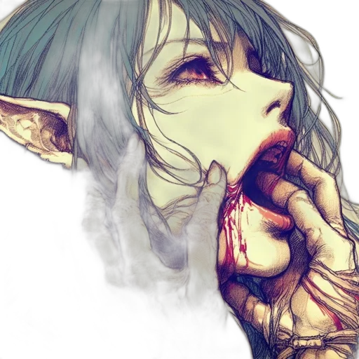 mask, face, creature, fantasy art, watercolor, concept art, anime, blue transparent PNG cut-out