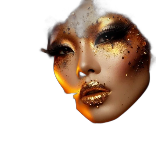 mask, face, crown, hair, photorealistic, fantasy art, 3d render, concept art transparent PNG cut-out