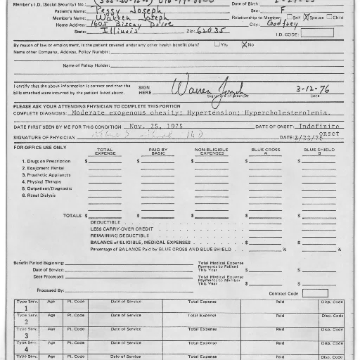 medical, insurance, claim, form, name, joseph, listed transparent PNG cut-out