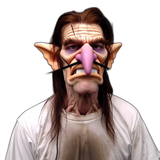 mask, face, staff, creature, photorealistic, concept art, fantasy art, 3d render transparent PNG cut-out