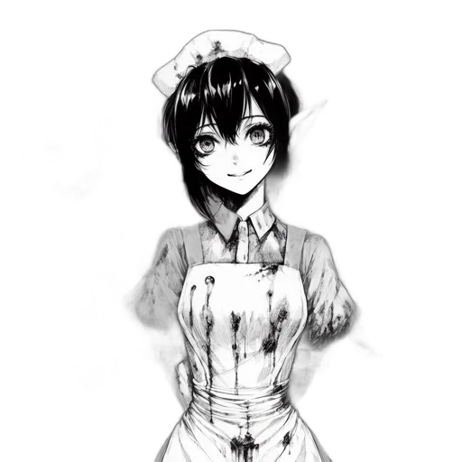 staff, dress, robot, face, anime, cartoon, concept art, pencil sketch transparent PNG cut-out