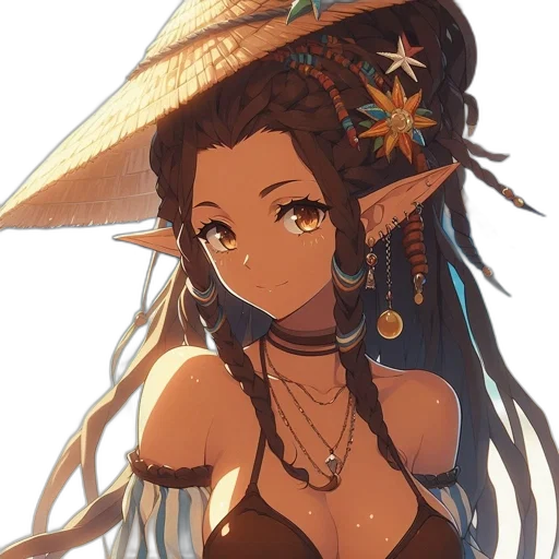 hat, staff, crown, jewelry, fantasy art, anime, concept art, pixel art transparent PNG cut-out