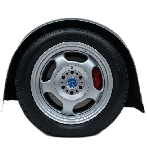 shoes, car, 3d render, close-up, front, wheel, silver, rim transparent PNG cut-out