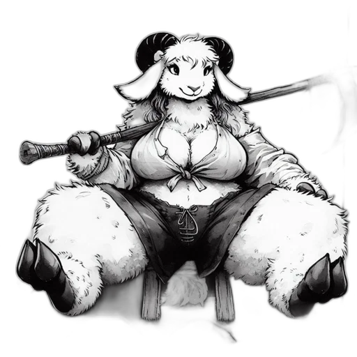 staff, sword, animal, weapon, concept art, fantasy art, pencil sketch, comic book art transparent PNG cut-out