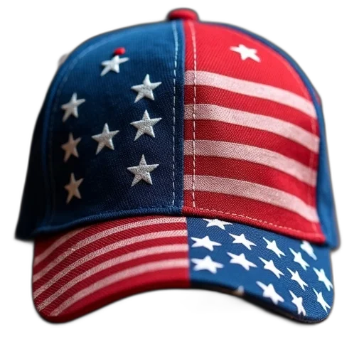 hat, 3d render, american, flag, mesh transparent PNG cut-out