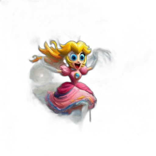 dress, weapon, staff, hair, concept art, 3d render, pixel art, fantasy art transparent PNG cut-out