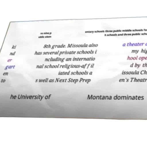 missoula, has, nine, public, elementary, schools, three, middle transparent PNG cut-out