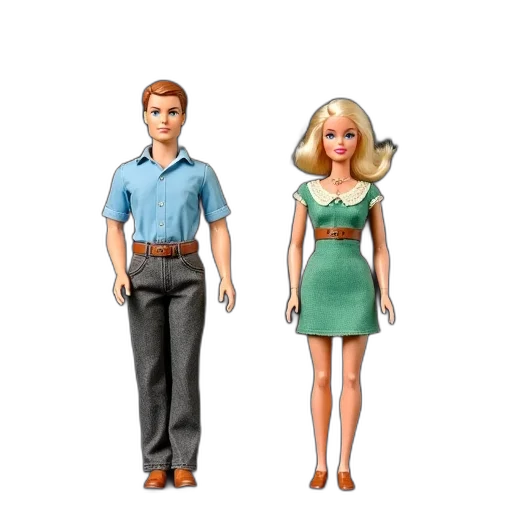 dress, 3d render, concept art, cartoon, photorealistic, pair, vintage, barbie transparent PNG cut-out