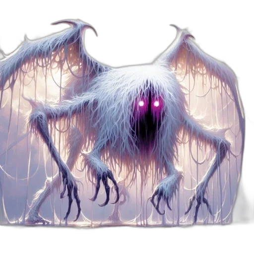 creature, mask, dragon, concept art, fantasy art, fog, fantastical, ethereal transparent PNG cut-out