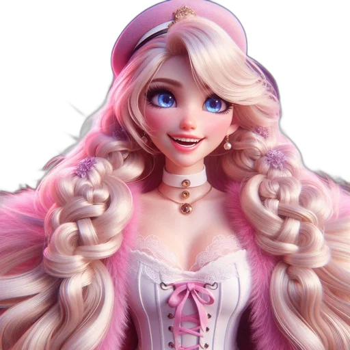 3d render, photorealistic, fantasy art, concept art, illustrated, woman, blonde, hair transparent PNG cut-out
