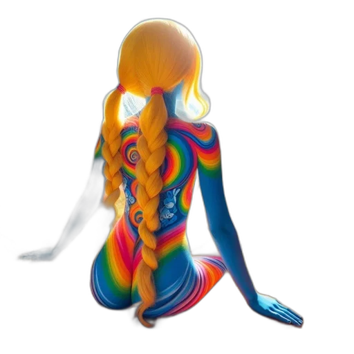 dress, mask, hair, creature, concept art, 3d render, fantasy art, vaporwave transparent PNG cut-out