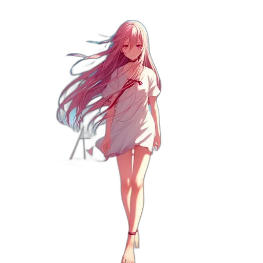 dress, creature, hair, sword, concept art, anime, pixel art, watercolor transparent PNG cut-out