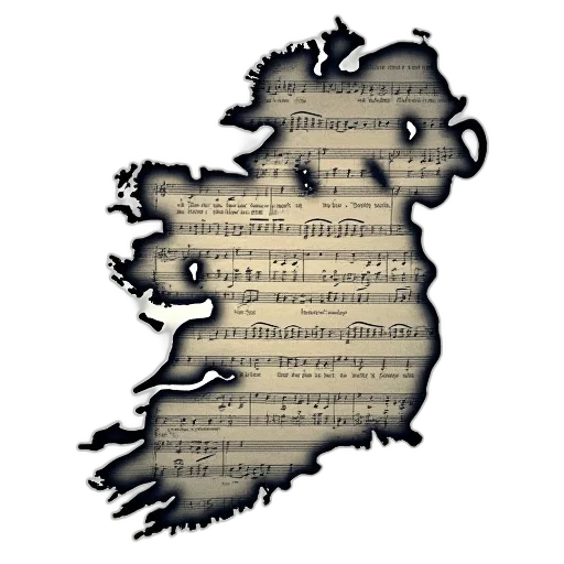 sheet, music, map, ireland transparent PNG cut-out