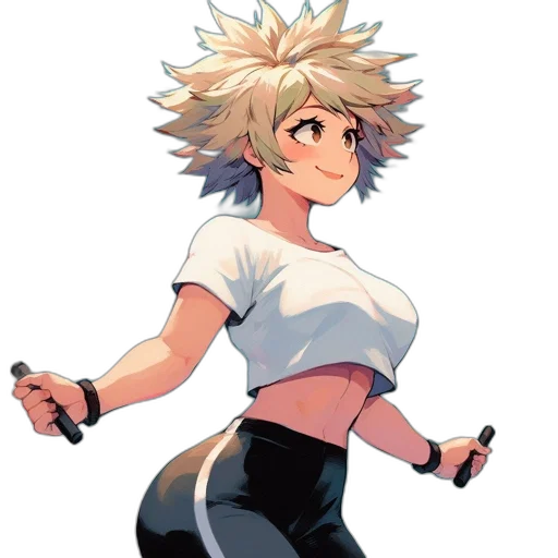 staff, weapon, jacket, hair, pixel art, concept art, anime, cartoon transparent PNG cut-out